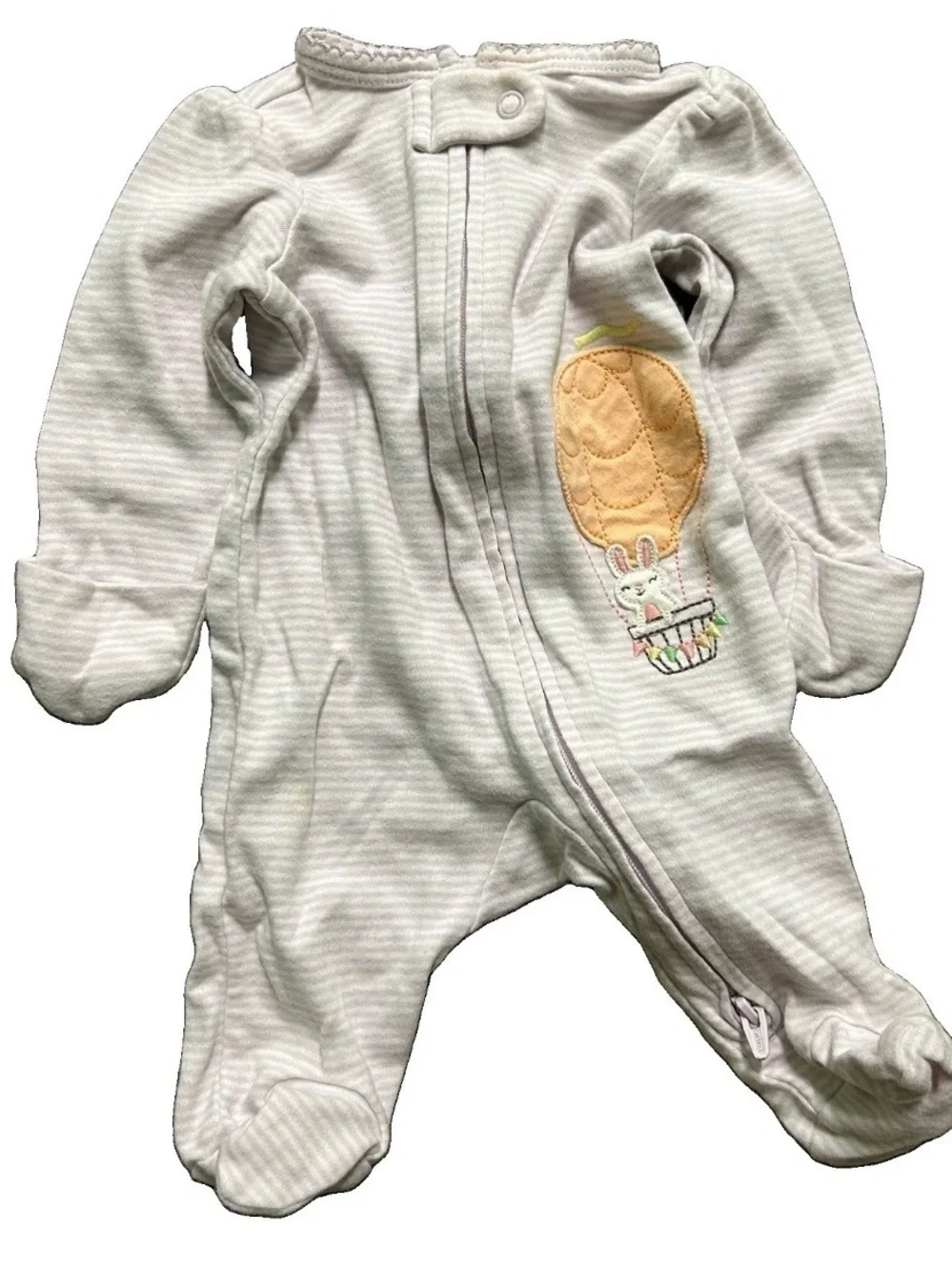 Baby Girl Footie Pajamas Fold Over Mittens 2 Way Zipper Size Newborn